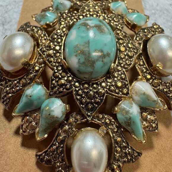 Vintage 1960s Sarah Coventry Remembrance Brooch/Enhancer Pendant & Earrings Set - Picture 3 of 7